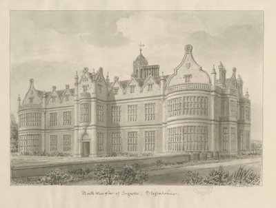 Ingestre Hall: Sepia-Zeichnung von John Buckler