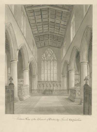 Innenraum der Kirche von Penkridge von John Buckler