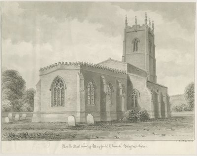 Mayfield Church: Sepiazeichnung, 1844 von John Buckler