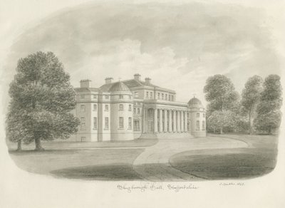 Shugborough Hall: Sepia-Zeichnung, 1843 von John Buckler