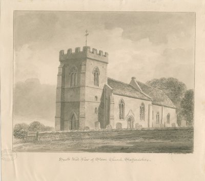 Stowe Kirche: Sepiawaschzeichnung von John Chessell Buckler