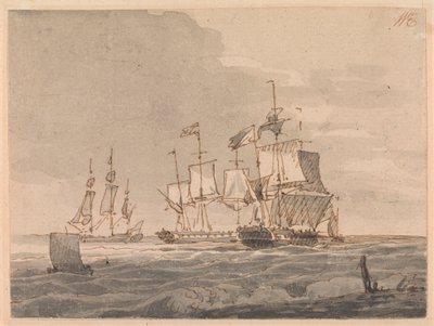 Kriegsschiffe vor der Küste von John Cleveley the Younger
