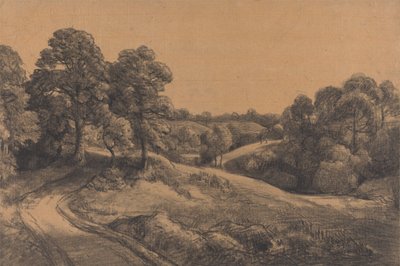 Bewaldeter Hang mit einer zurückweichenden Straße von John Constable