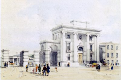 Eingang zum Birmingham Bahnhof, 1838-39 von John Cooke Bourne