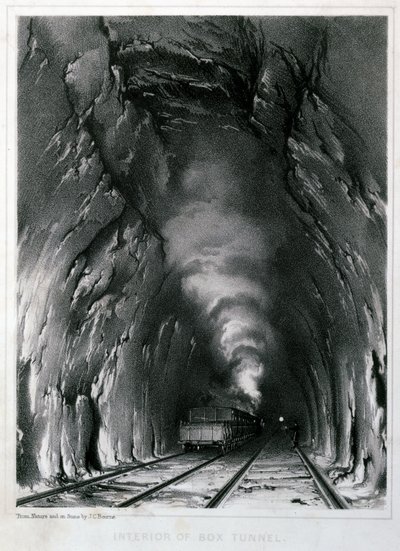 Innenansicht des Box-Tunnels, 1846 von John Cooke Bourne