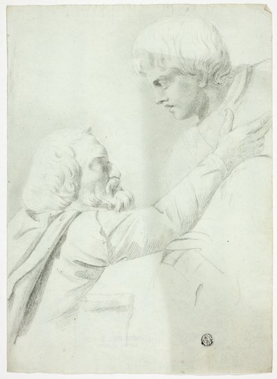 Bärtiger Mann und Junge (vom Basrelief) von John Downman