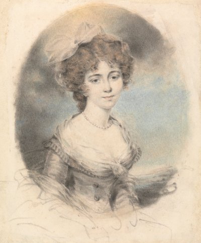 Porträt einer Dame, frontal von John Downman