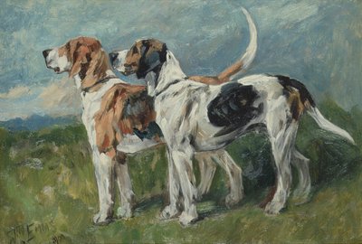 Paar Foxhounds, 1900 von John Emms