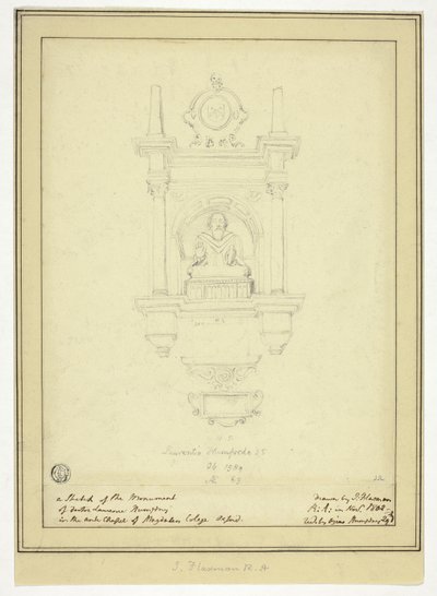 Das Denkmal von Doktor Lawrence Humphrey von John Flaxman