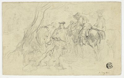 Reiter neben Baum von John Frederick Tayler