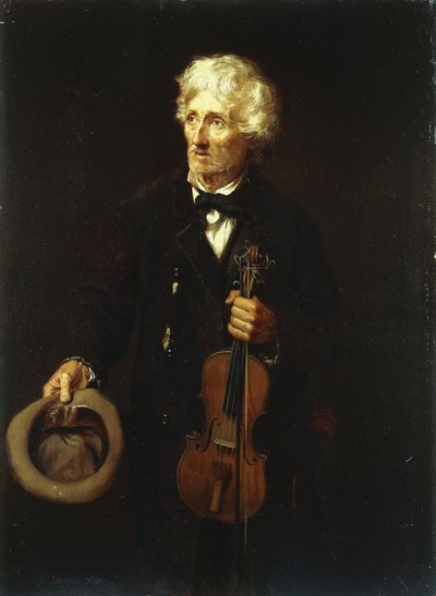 Mann mit Geige, 1879 von John George Brown