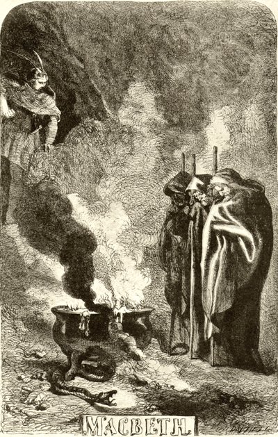 Macbeth - die drei Hexen von John Gilbert