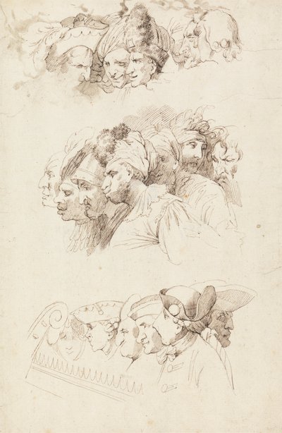 Studien von Gruppen von Köpfen von John Hamilton Mortimer