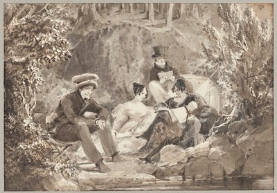 Gruppe am Wasser von John Harden