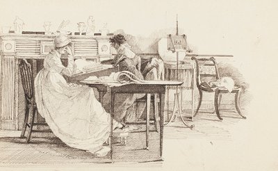 Lesen am Kamin, 1805 von John Harden