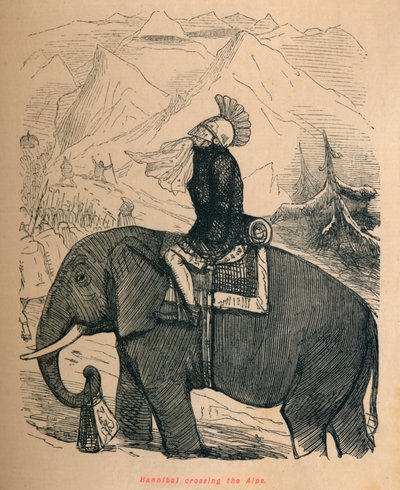 Hannibal überquert die Alpen, 1852 von John Leech