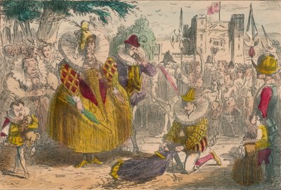 Königin Elisabeth und Sir Walter Raleigh, 1850 von John Leech