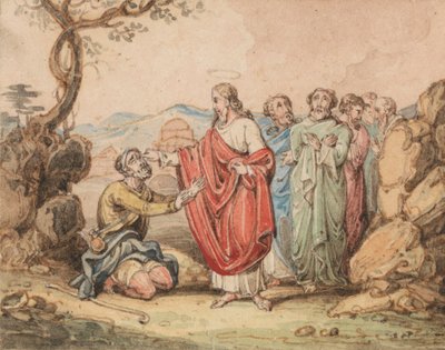 Christus heilt einen Blinden von John Martin