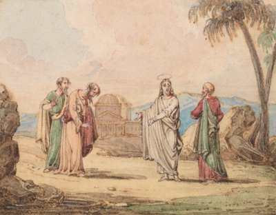 Christus mit drei Figuren von John Martin