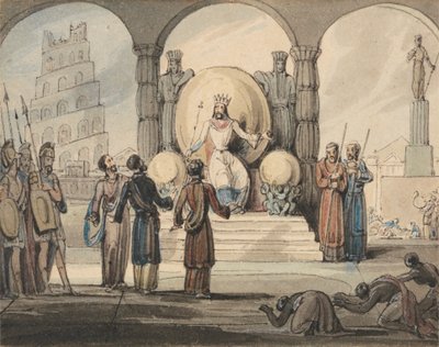 Schadrach, Meschach und Abed-Nego vor Nebukadnezar von John Martin