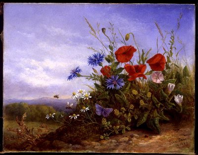 Wildblumen auf einem Ufer von John Rees