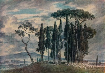 Die Villa Negroni, 18. Jahrhundert von John Robert Cozens