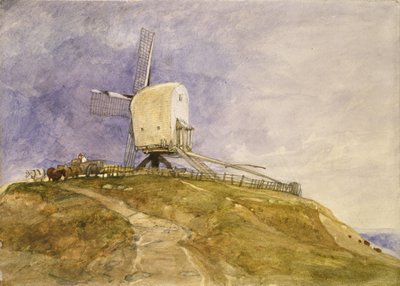 Windmühle auf einem Hügel, 19. Jahrhundert von John Sell Cotman