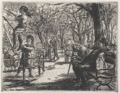 Schaukeln auf dem Platz von John French Sloan