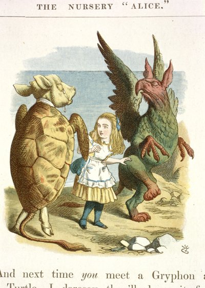 Schein-Schildkröte und Greif von John Tenniel