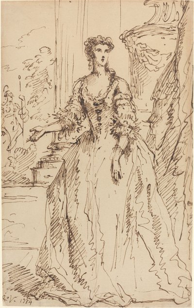 Porträt einer stehenden Dame von John Vanderbank