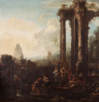 Ein Capriccio von klassischen Ruinen von John Wootton