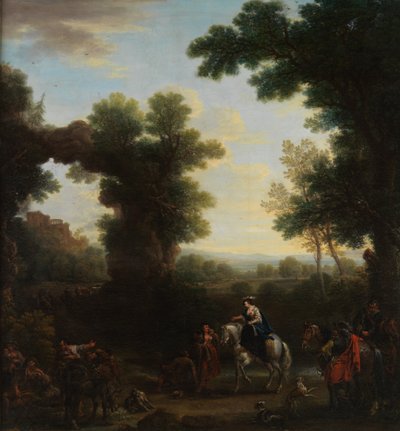Klassische Landschaft mit Zigeunern, 1748 von John Wootton