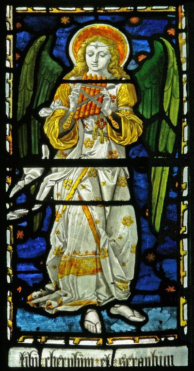 Musikalischer Engel, 1870 (Buntglas) von John and Grylls Burlison