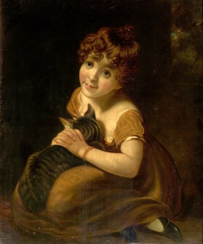 Mädchen mit einer Katze von John attr.to Opie