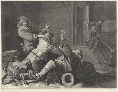 Kampf in einem Innenraum von Jonas Suyderhoef