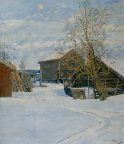 Haus in einer Winterlandschaft von Jorgen Sorensen
