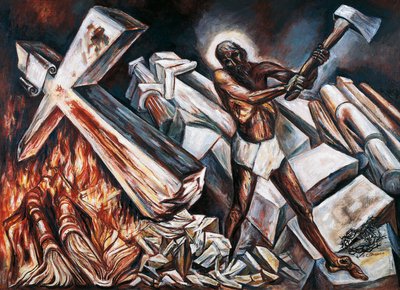 Christus zerstört sein Kreuz von José Clemente Orozco