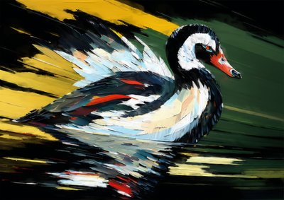 Tiere: Schwarzer Schwan 4 von Josef Johann Michel
