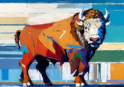 Tiere: Büffel 4 von Josef Johann Michel