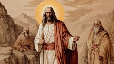 Jesus Verklärung mit Moses und Elia von Josef Johann Michel