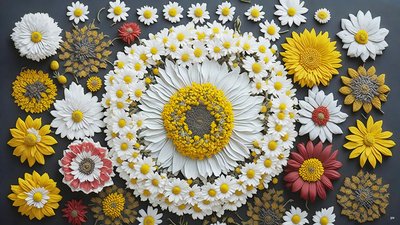 Mandala: Kamille-Matricaria-Elemente_01 von Josef Johann Michel