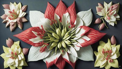 Mandala: Amaryllis-Elemente_02 von Josef Johann Michel