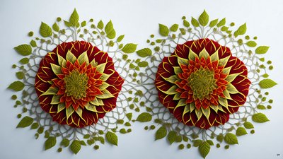 Mandala: Hibiskusblüten-Elemente_01 von Josef Johann Michel