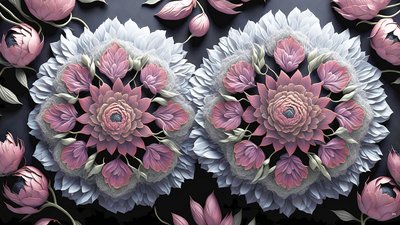 Mandala: Pfingstrosenblüten-Elemente_01 von Josef Johann Michel