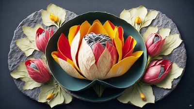 Mandala: Tulpenelemente_02 von Josef Johann Michel