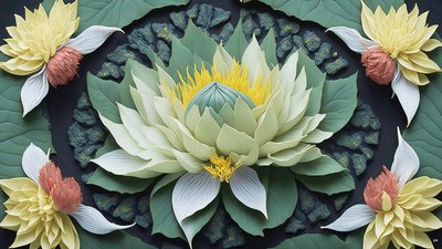 Mandala: Seerosen-Elemente_04 von Josef Johann Michel