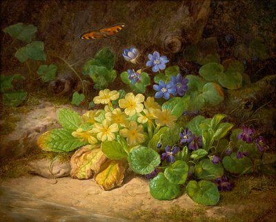 Kleines Blumenstück (Alpenblumen) von Josef Lauer