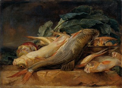 Stillleben mit Fischen von Josef Neugebauer