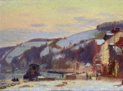Hügel bei Croisset unter Schnee von Joseph Delattre
