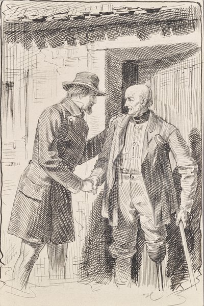 Zwei Männer, einer davon beinamputiert von Joseph Eugen Hörwarter